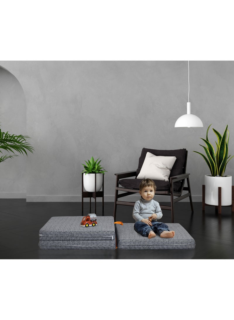 COMFY 180 X 90 X 7CM PREMIUM QUALITY LUXURIOUS GREY KNITTED FOLDING MATTRESS - Image 2