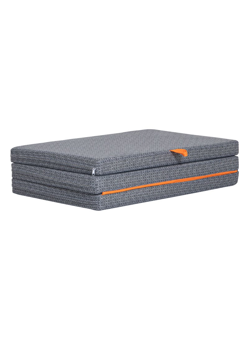 COMFY 180 X 90 X 7CM PREMIUM QUALITY LUXURIOUS GREY KNITTED FOLDING MATTRESS - Image 3