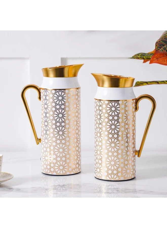 دانوب هوم Home Maker Flask Asbestos Free Portable Design Suitable for Coffee Hot Water Tea Indoor and Outdoor Use 0.75/1L 2Piece St Slm-A725-Mg
