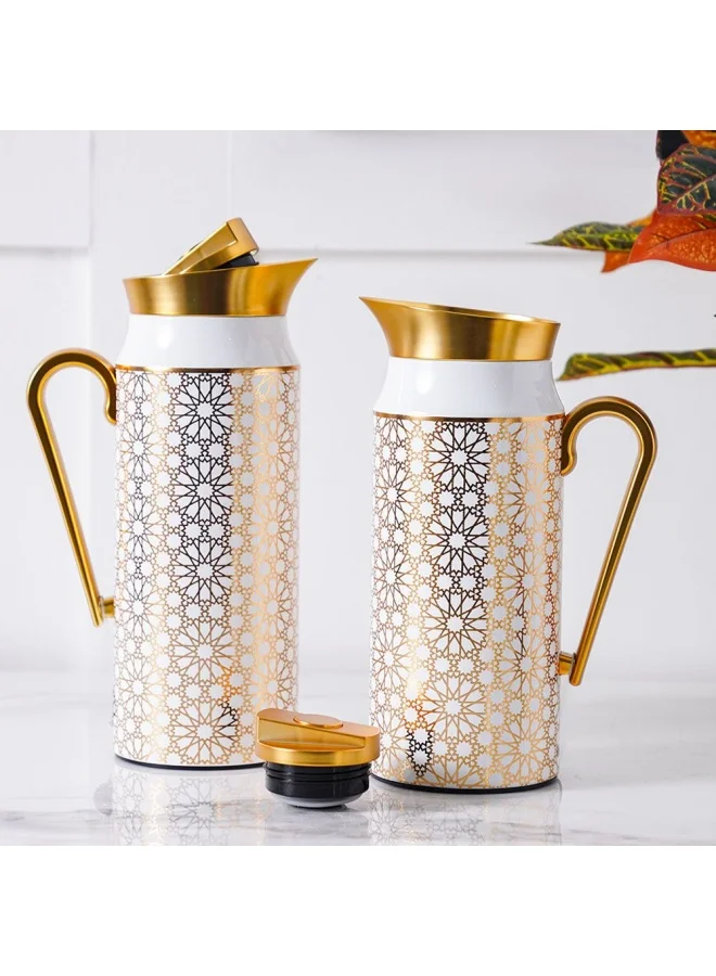دانوب هوم Home Maker Flask Asbestos Free Portable Design Suitable for Coffee Hot Water Tea Indoor and Outdoor Use 0.75/1L 2Piece St Slm-A725-Mg