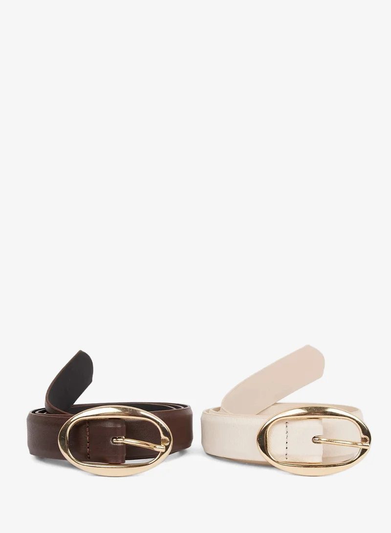 Woman Faux Leather Dual