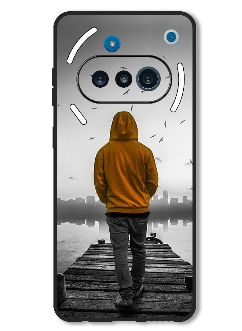 Theodor Case Compatible with Nothing Phone 3a Protection Shockproof Bumper Cover Sad Boy Walking - Image 1