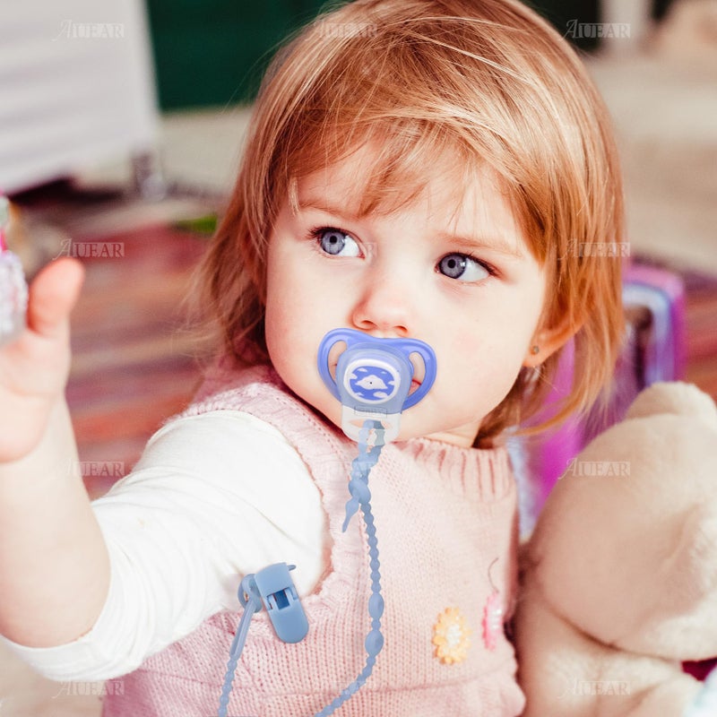 AUEAR, 10 Pack Silicone Adapter Rings Holder for Nipple Pacifier Clip Food Grade Transparent Color - Image 5