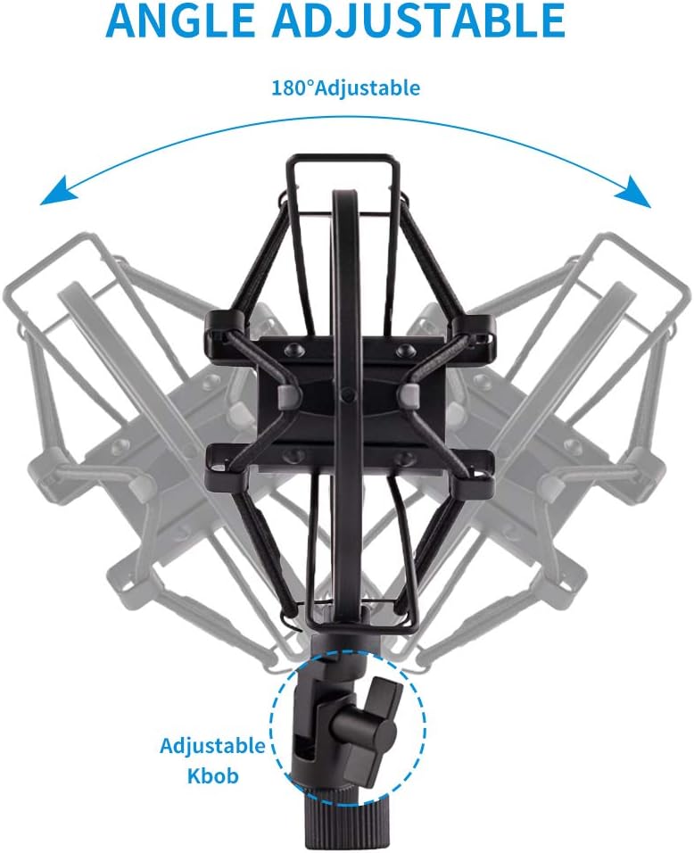 LYRCRO Microphone Shock Mount Holder Clip Mic Anti-Vibration for 22mm-26mm Diameter Dynamic Mic Like Shure SM58 58S SM57 PAG48 Sennheiser E835 E845 AKG D5S Samson Q7 Q8 Behringer Xm8500 - Image 2