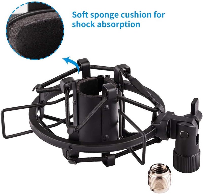 LYRCRO Microphone Shock Mount Holder Clip Mic Anti-Vibration for 22mm-26mm Diameter Dynamic Mic Like Shure SM58 58S SM57 PAG48 Sennheiser E835 E845 AKG D5S Samson Q7 Q8 Behringer Xm8500 - Image 5