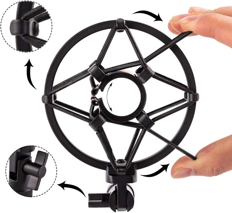 LYRCRO Microphone Shock Mount Holder Clip Mic Anti-Vibration for 22mm-26mm Diameter Dynamic Mic Like Shure SM58 58S SM57 PAG48 Sennheiser E835 E845 AKG D5S Samson Q7 Q8 Behringer Xm8500 - Image 1
