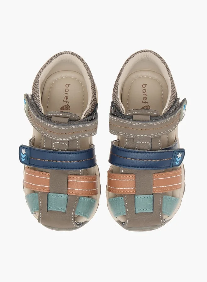 بيرفيت Colourblock Strap Sandals with Hook and Loop Closure