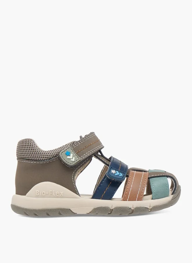 بيرفيت Colourblock Strap Sandals with Hook and Loop Closure