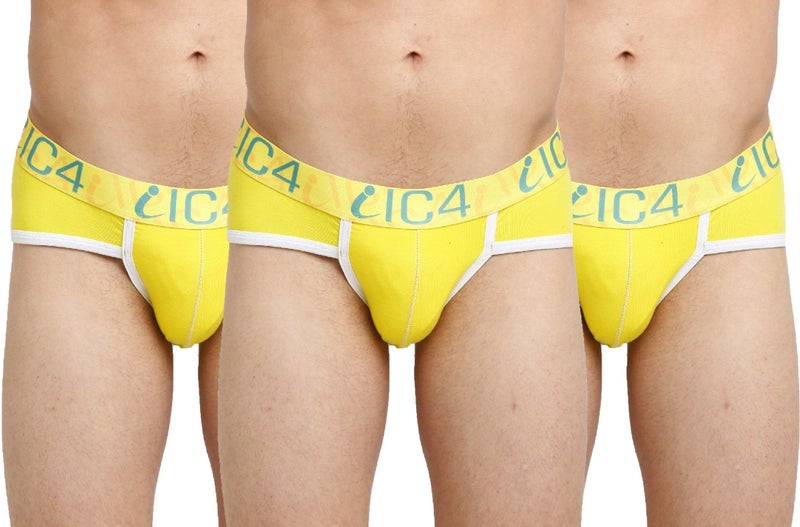 IC4 Store Yellow Men's Fashion Briefs Pack of 3 - Image 1