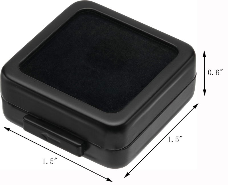 Giftop Glass Top Loose Diamond or Gemstone Display Box Case Holder Show Container Metal (Black Small) - Image 4