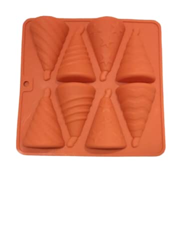 Bakers Pardise Diwali Chocolate Silicone Fountain Fire Cracker Mould Diwali Anar Mould 8 Cavity Multi Color - Image 1