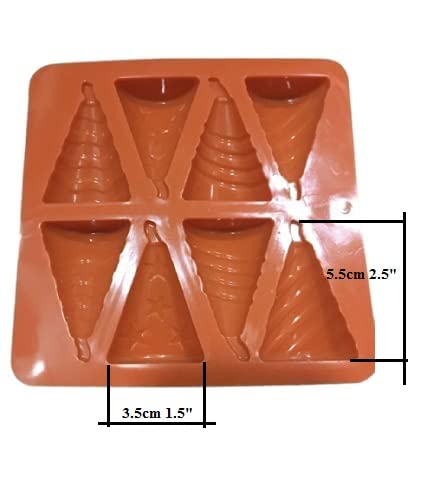 Bakers Pardise Diwali Chocolate Silicone Fountain Fire Cracker Mould Diwali Anar Mould 8 Cavity Multi Color - Image 3