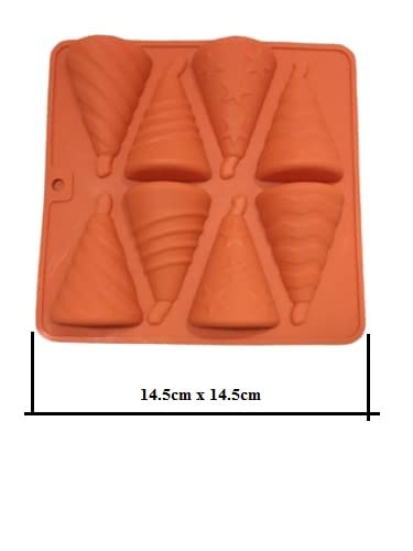 Bakers Pardise Diwali Chocolate Silicone Fountain Fire Cracker Mould Diwali Anar Mould 8 Cavity Multi Color - Image 4