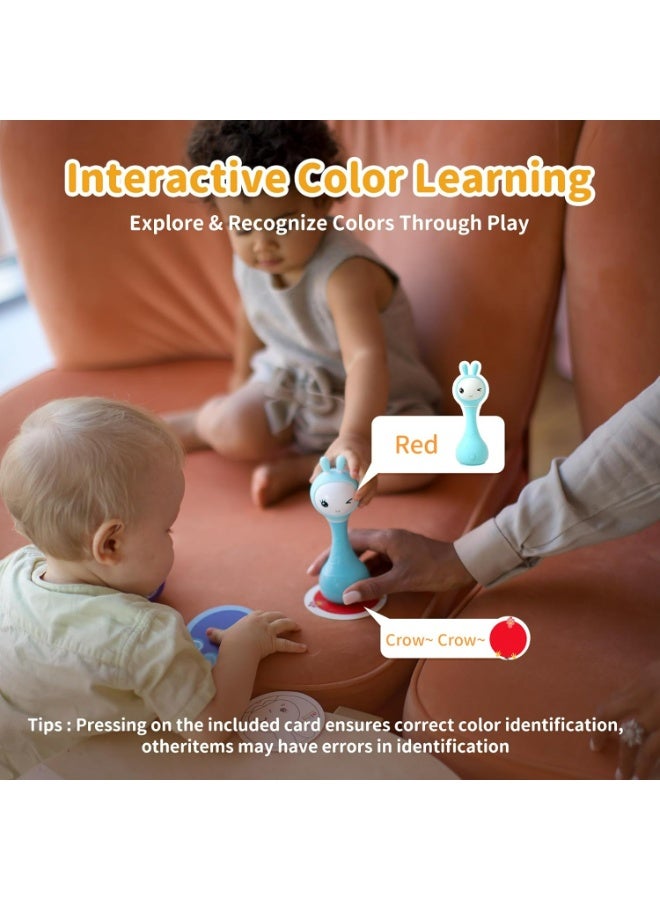 alilo أليلو – رattle سمارتى شيك آند تيل، R1 - سمارتى أزرق | موسيقى، قصص، وتعلم الألوان للأطفال | صوت عالي الدقة، أذنين مضيئتين، شحن USB | 0+ - Image 4