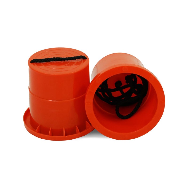 GISCO Stepping Bucket Balance Jumping Stilts Training Sports Toys for Kids (Set of 2) | Color - Red | Stepper Toys | Steppers Agility Toy | Plastic Balancing Stilts - Image 1