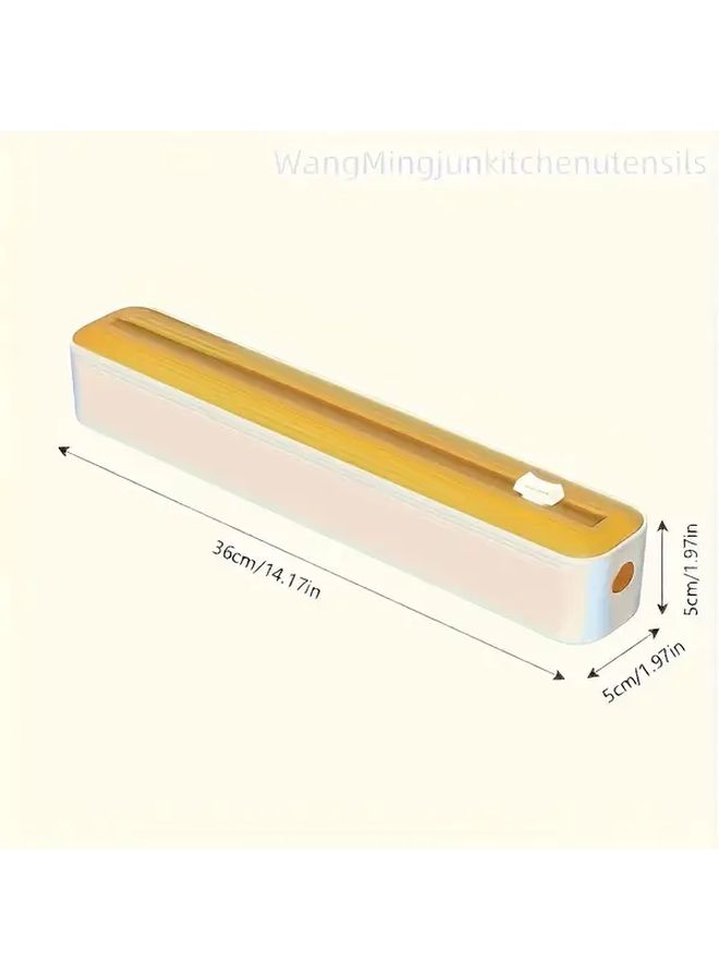 Magnetic 2 In 1 Kitchen Wrap Dispenser And Cutter With Sliding Blade Black - Image 2