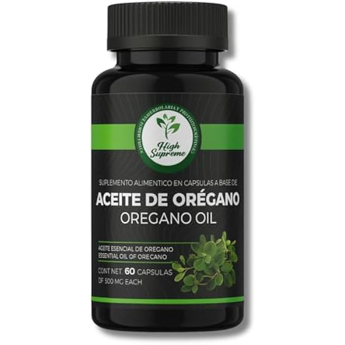 HIGH SUPREME Oregano Oil Capsules – 60 Capsules (500 mg Each) – Essential Oil of Oregano – Antioxidant & Immune Support – Natural Plant-Based Supplement – Non-GMO - Image 1