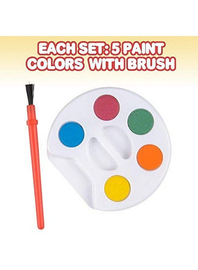ArtCreativity Mini Paint Sets - Pack of 12 - Five Watercolors in Tray with Brush - Crafts, Supplies, School, Party Favor, Kids' Prize - Image 4