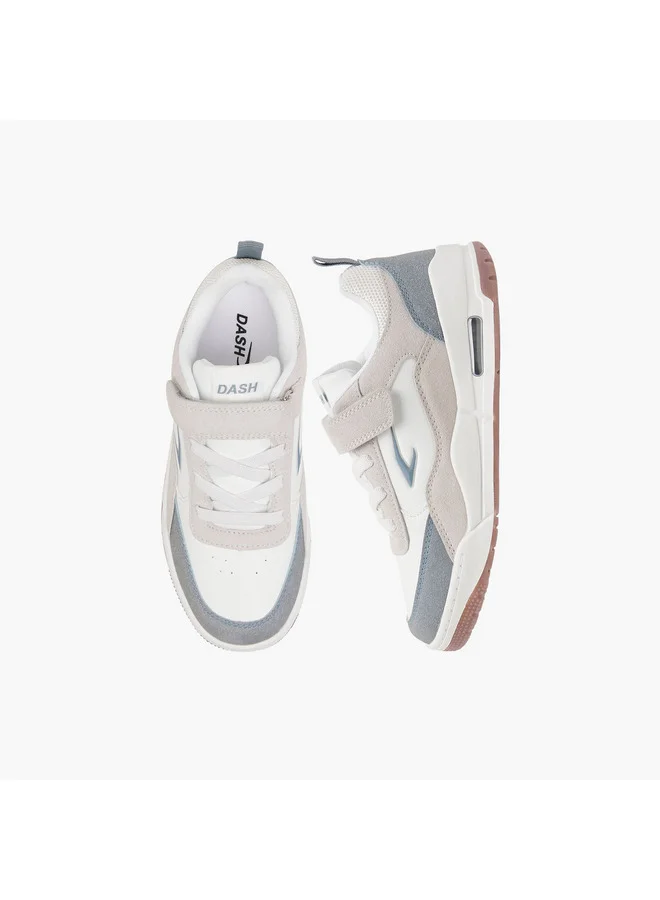 Dash Girls Panelled Sports Shoes with Hook and Loop Closure