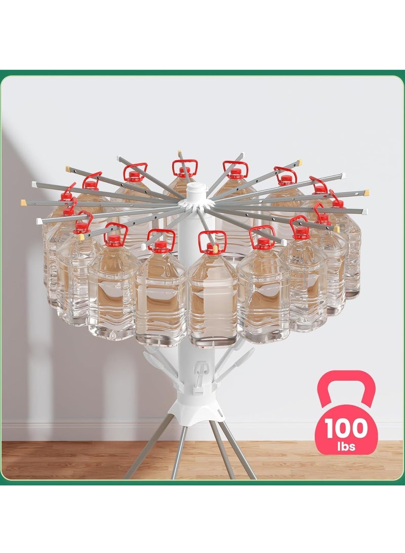 BlueFire Heavy Duty Tripod Clothes Drying Rack – 16 Drying Rods, 110 lbs Capacity – Foldable, Space-Saving Indoor & Outdoor Laundry Rack – Stainless Steel, 3D Ventilated Design for Quilts, Coats, Bedding – No Assembly, Portable for Balcony, Bedroom, Travel - Image 4