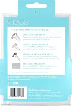 EcoTools Limited Edition All Eyes on Me Makeup Brush Holiday Kit Stocking Stuffer Premium Makeup Brushes Travel Sized Mini Brushes 5 Piece Gift Set - Image 3