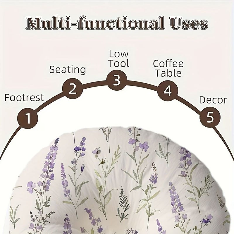 Lavender Round Seat Pillow 16x16 Inch Microfiber Sofa Bed Decor Machine Washable - Image 5