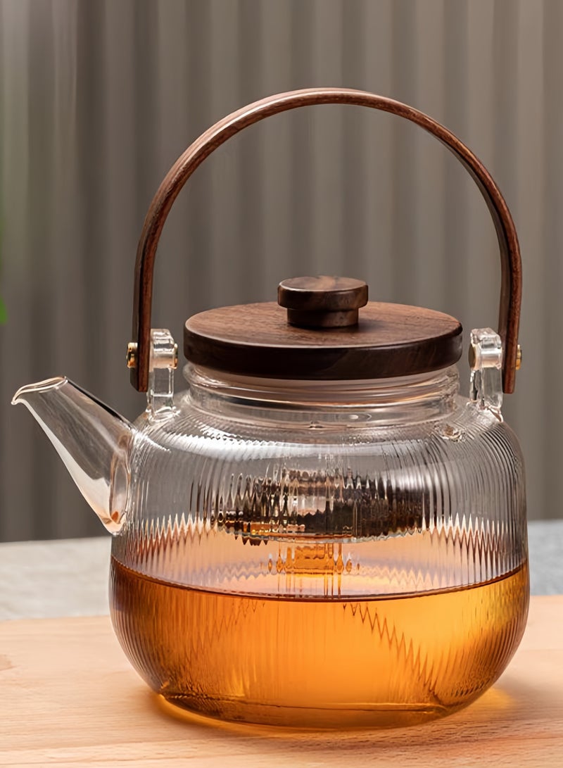 Glass Infuser Teapot With Lid Clear/Gold 1000ml  - Image 1