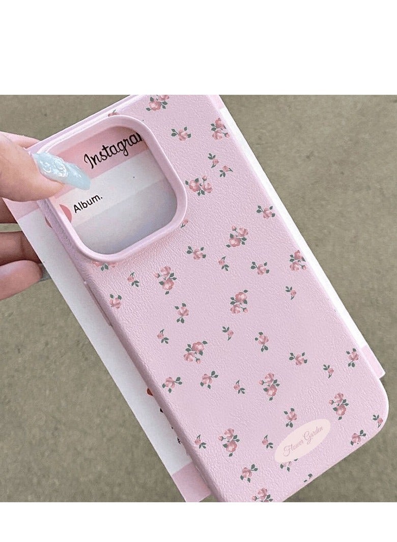 NIBEMINENT Fresh Small Floral Pattern Protective TPU Case Cover For iPhone 15 Pro, Powder
