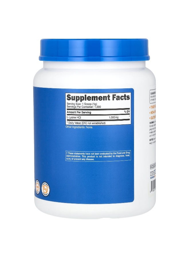 Nutricost, L-Lysine, Unflavored, 35.7 oz (1 kg) (Packaging may vary) - Image 2