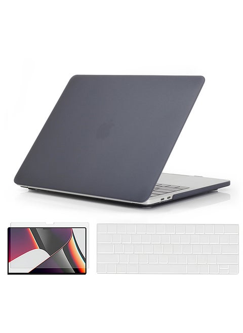 Slim Matte Case Compatible with MacBook Pro 13 (A1706,A1708,A1989,A2159,A2289,A2251,A2338,2016,2018-2020)Case+Keyboard Cover & Protector,Black