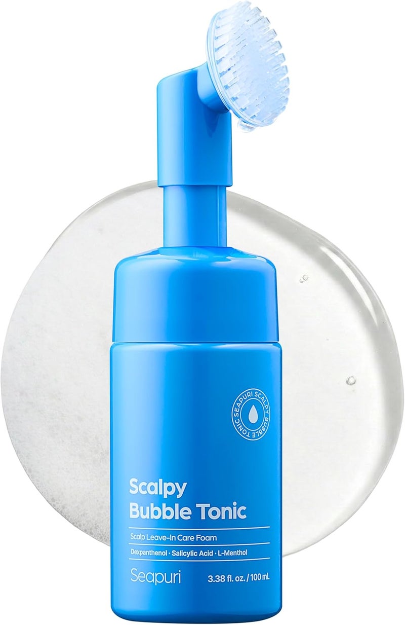 Seapuri Leave-In Exfoliating Scalp Treatment - Detox Bubble Tonic for Dry & Itchy Scalp, Removes Flakes, Sebum & Buildup, Salicylic Acid & Menthol, Korean Hair Care - Image 1
