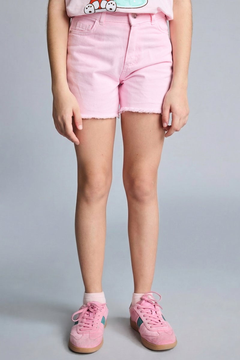 DeFacto Pink Girl Gabardine Shorts Girl Casual - Image 4