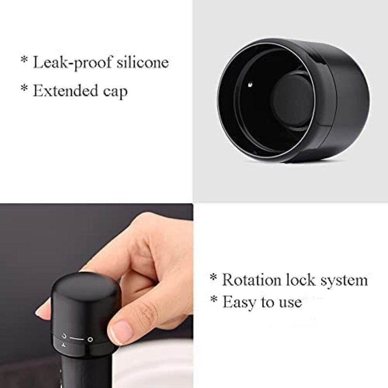 PRAYAS Champagne and Wine Stopper Pack LeakProof Wine Stoppers Lockable Reusable Wine Bottle Stopper Sealed Wine Preserver Corks Bottle Stopper Caps Saver for Wine Pack of 4 Both - Image 3