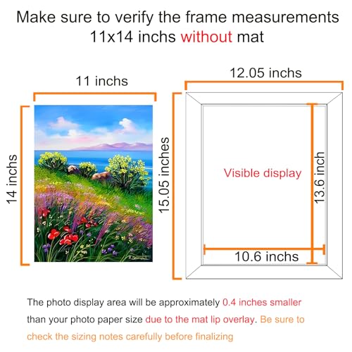 BESCRCL 11x14 Picture Frame Set of 6 High Definition Glass, 11 x 14 Photo Frame for Wall, Engineered Wood, Brown - Image 3