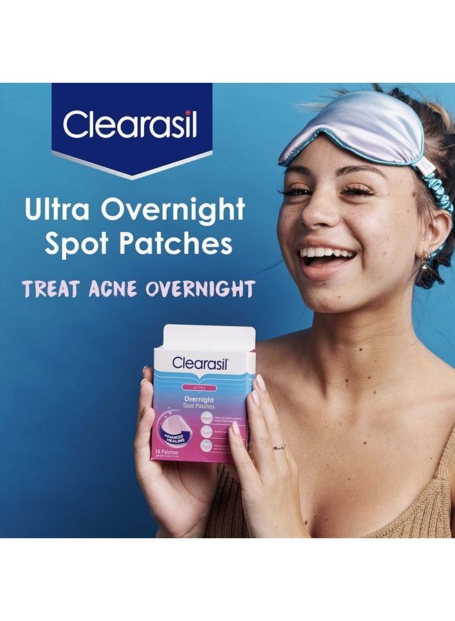 Clearasil لصقات البقع الليلية، علاج حب الشباب المتقدم بالهيدروكولود، ملصقات بقع العيوب للوجه، 18 قطعة - Image 3