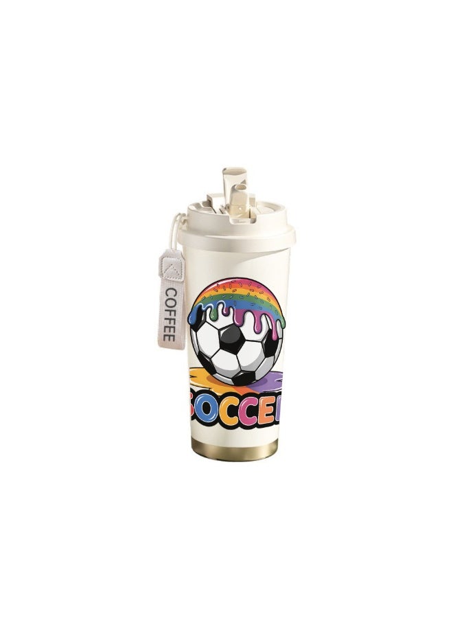 FIFA 520ml World Cup Printed Stainless Steel Insulated Water Bottle Double Wall Vacuum Thermal Flask Leakproof Cup for Hot & Cold Drinks - Image 1