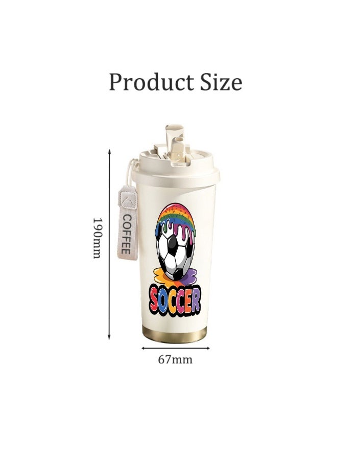 FIFA 520ml World Cup Printed Stainless Steel Insulated Water Bottle Double Wall Vacuum Thermal Flask Leakproof Cup for Hot & Cold Drinks - Image 2