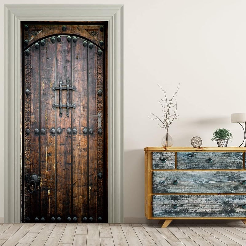 VIRANDA 3D Wooden Door Peel and Stick Wall Mural - Image 2
