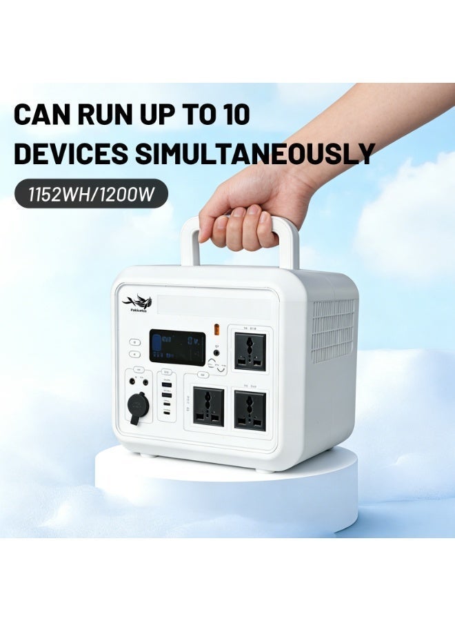 Pakicetus Portable Power Bank Power Station, 1152Wh Lithium Battery Solar Generator With 1200W AC Outlet, USB-C PD 100W, Power Generator - Image 1