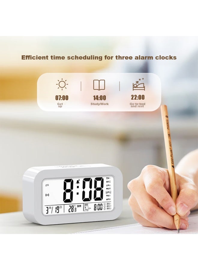 Compas Electronic Alarm Clock For Students, Wake-up Aid, Digital Clock, Student And Children's Alarm Clock, 801 Rechargeable Pink Model - Image 5