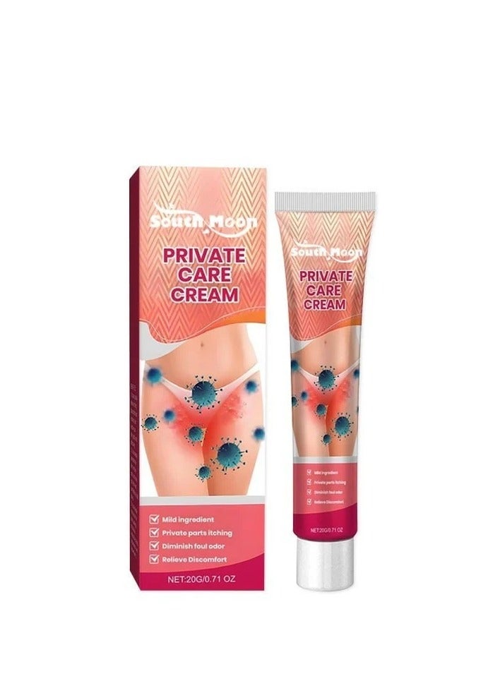 SOUTH MOON Private Antibacterial Cream Anti Itching Women Private Care Private Relief More Moisture Smooth Care Relieves Itching Burning Cracking Intimate Skin Cream Relieves Feminine Dryness and Dandruff Related to Fungal Infections Itching Cream 20g - Image 1