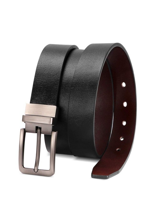 XZQTIVE - Reversible Leather Belts For Women With Rotated Metal Buckle Fashion Women Belts(1 Pcs Blackbrown) - Image 1