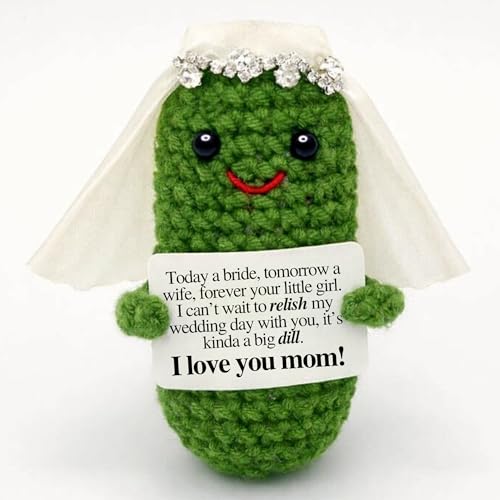 M.O.Q. Bridesmaid Proposal Wedding Party Will You Be My Bridesmaid Maid of Honor Crochet Gifts Ideas, Bachelorette, Small Cute Stuff Things, Handmade Bride Bridal Gift Set Box (Pickle Mother of Bride) - Image 1