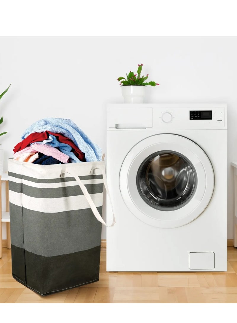 Two fordable baskets, ideal for various household uses. Made of water-resistant linen and cotton fabric.  - Image 5