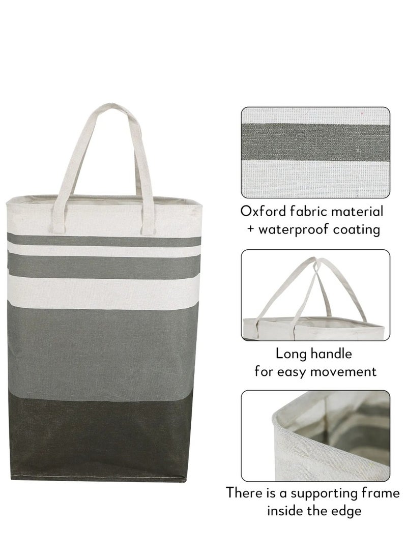 Two fordable baskets, ideal for various household uses. Made of water-resistant linen and cotton fabric.  - Image 4