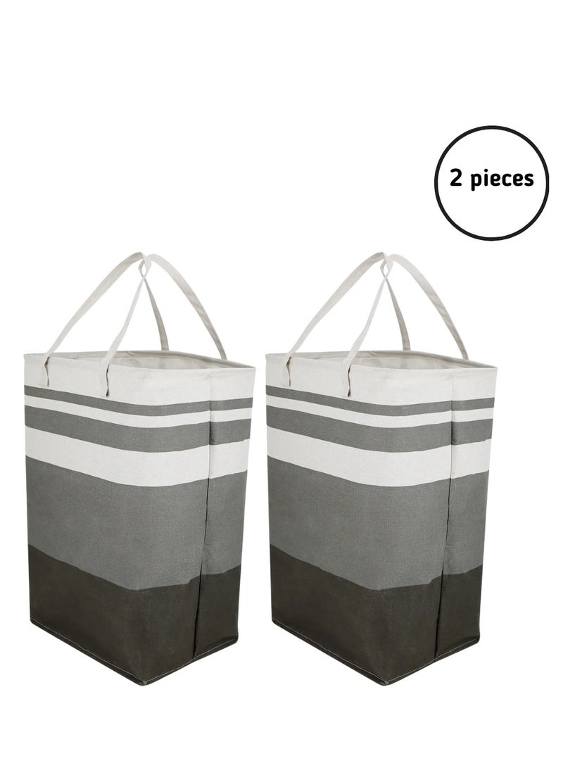 Two fordable baskets, ideal for various household uses. Made of water-resistant linen and cotton fabric.  - Image 1