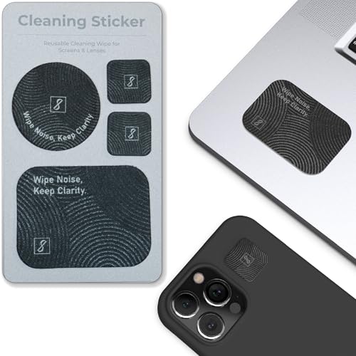 SleekStrip Portable Cleaning Sticker Pad Reusable Screen Cleaner Wipes Lens Cleaner Wipes for Phone iPad Car Touch Screen Display MacBook Computer Laptop Camera Lens Electronic TV Monitor - 1PK (4PCS) - Image 1