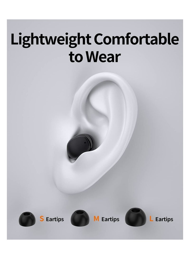 SYOSI Wireless Earbuds Bluetooth 5.0 Earbuds for iOS Android  True Wireless Earbuds with Microphone Wireless in-Ear Earphones Sweatproof 18hrs Playtime Wireless Headphone Black - Image 2