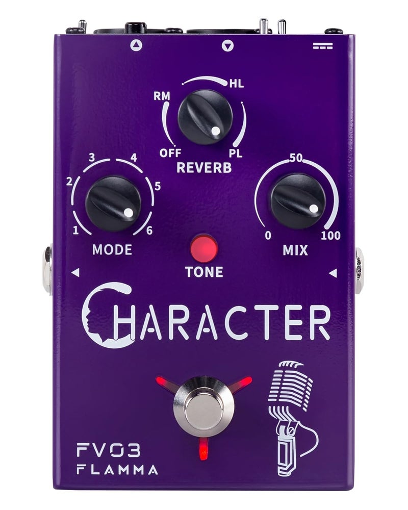 FLAMMA FV03 Vocal Effects Pedal Voice Processor Vocal Amplifier Stompbox Voice Changing Sounds Like Robot Male Female Baby with Delay Reverb Effects for Polishing Up Vocals Includes Guitar Playing