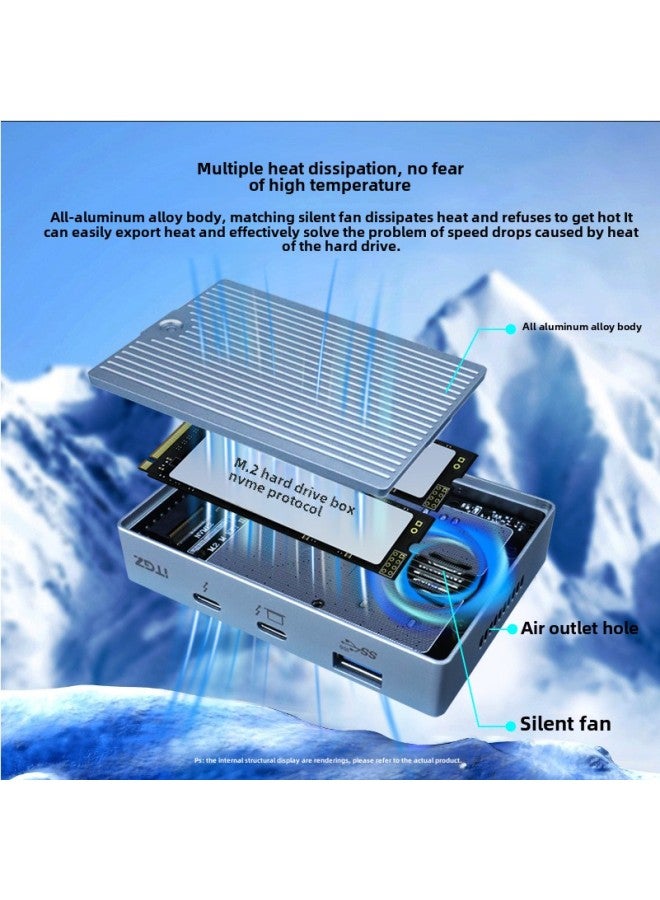 ITGZ Thunderbolt 3 Dual Disk Solid State Hard Disk Box Docking Station Thunderbolt 4JHL7440 Mobile Computer Notebook External-Color:Thunderbolt Double Disc Docking Station - Image 3